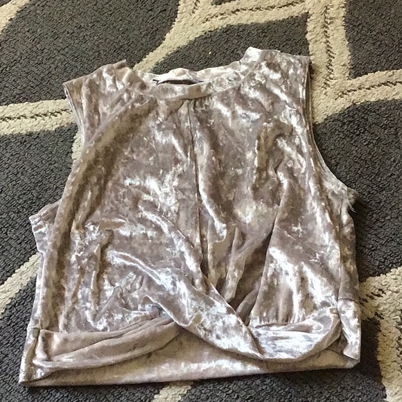 Velvet Gray Crop Top - Picture 1 of 2